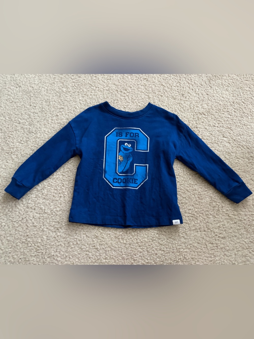 Blue Kids Long-Sleeve Cookie Monster Graphic Shirt
